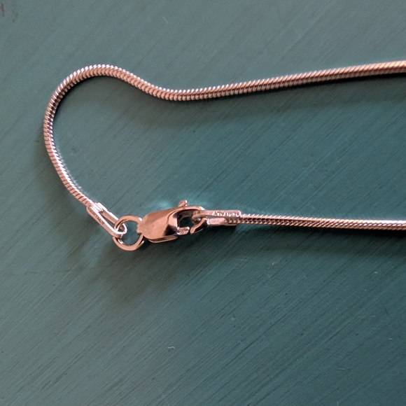 Vintage Silver Heart Locket Necklace 16" Snake Chain Y2K 90s - Picture 7 of 12